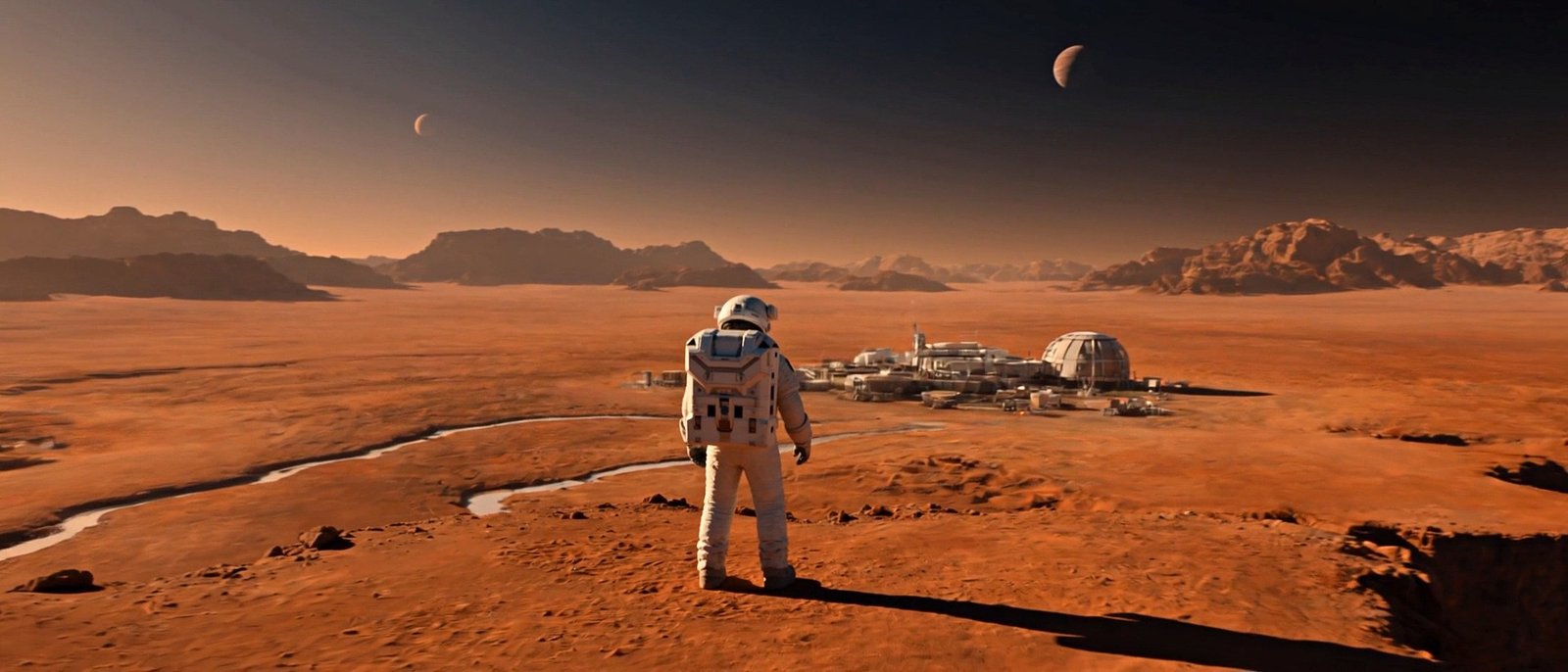 Martian canyon landscape